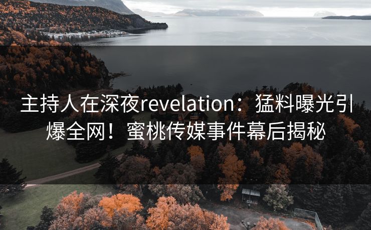 主持人在深夜revelation：猛料曝光引爆全网！蜜桃传媒事件幕后揭秘
